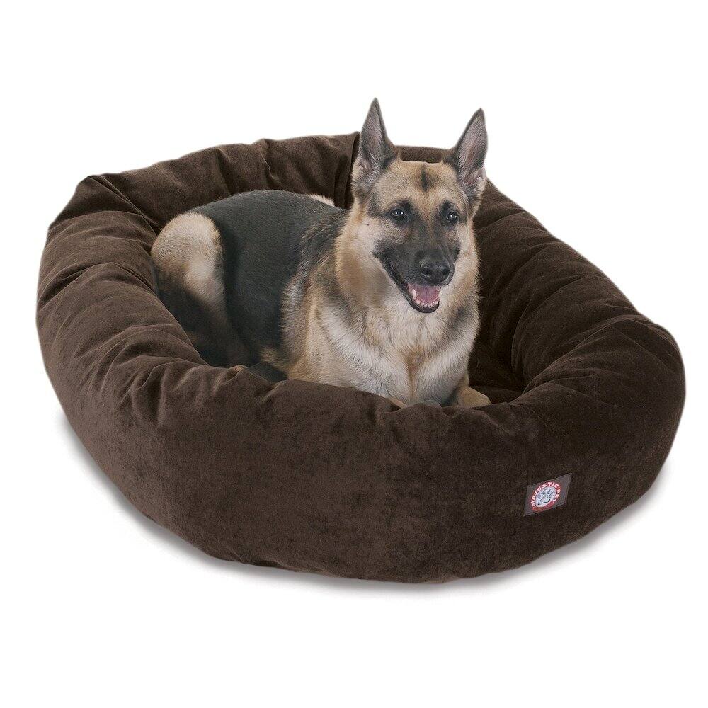 Front. Majestic Pets - Majestic Pet 52 Inch Micro Velvet Calming Dog Bed Washable  52x35x11 Storm - Storm.