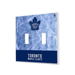 Keyscaper - Toronto Maple Leafs Wordmark Double Toggle Lightswitch Plate - Multicolor