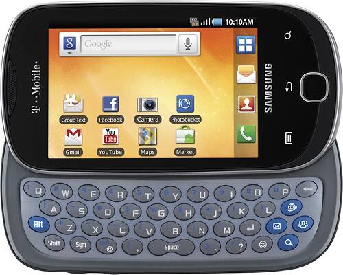 Front Standard. Samsung - Gravity Smart Mobile Phone - Lunar Gray (T-Mobile).