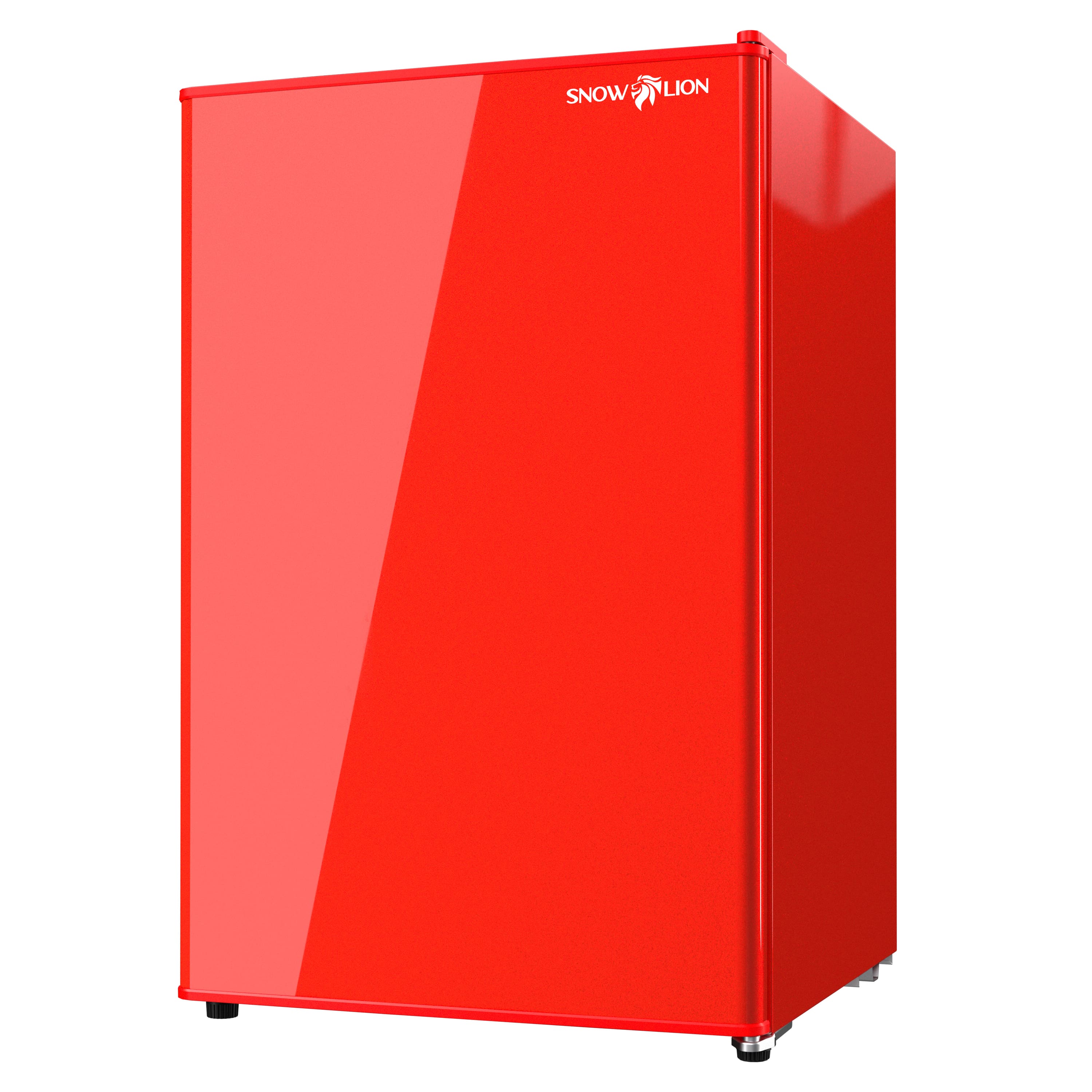 ProMounts - SnowLion 122 L / 4.3 cu ft Solid Door Mini Fridge — Reversible Door, Quiet Operation, Compact Design - Red