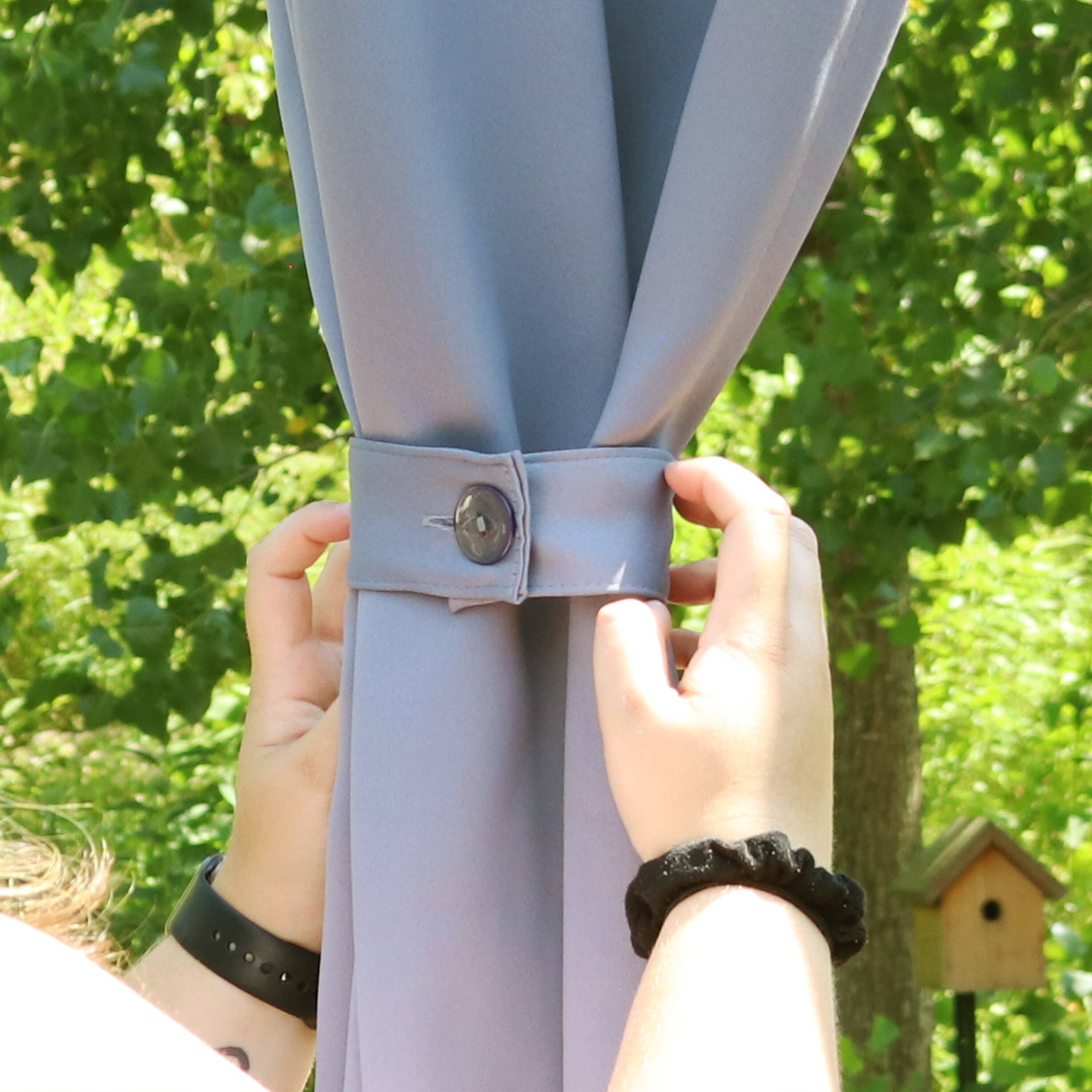 Alt View 4. Sunnydaze - Outdoor Blackout Curtain Panel - 100 in x 84 in - Gray.