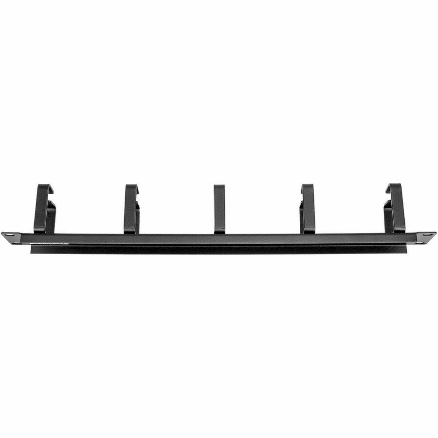 Alt View 1. Rocstor - 1U 19IN METAL RACKMOUNT CABLE MANAGEMENT PANEL -  1U - MOUNTS TO STANDARD 19 2 O - Black.