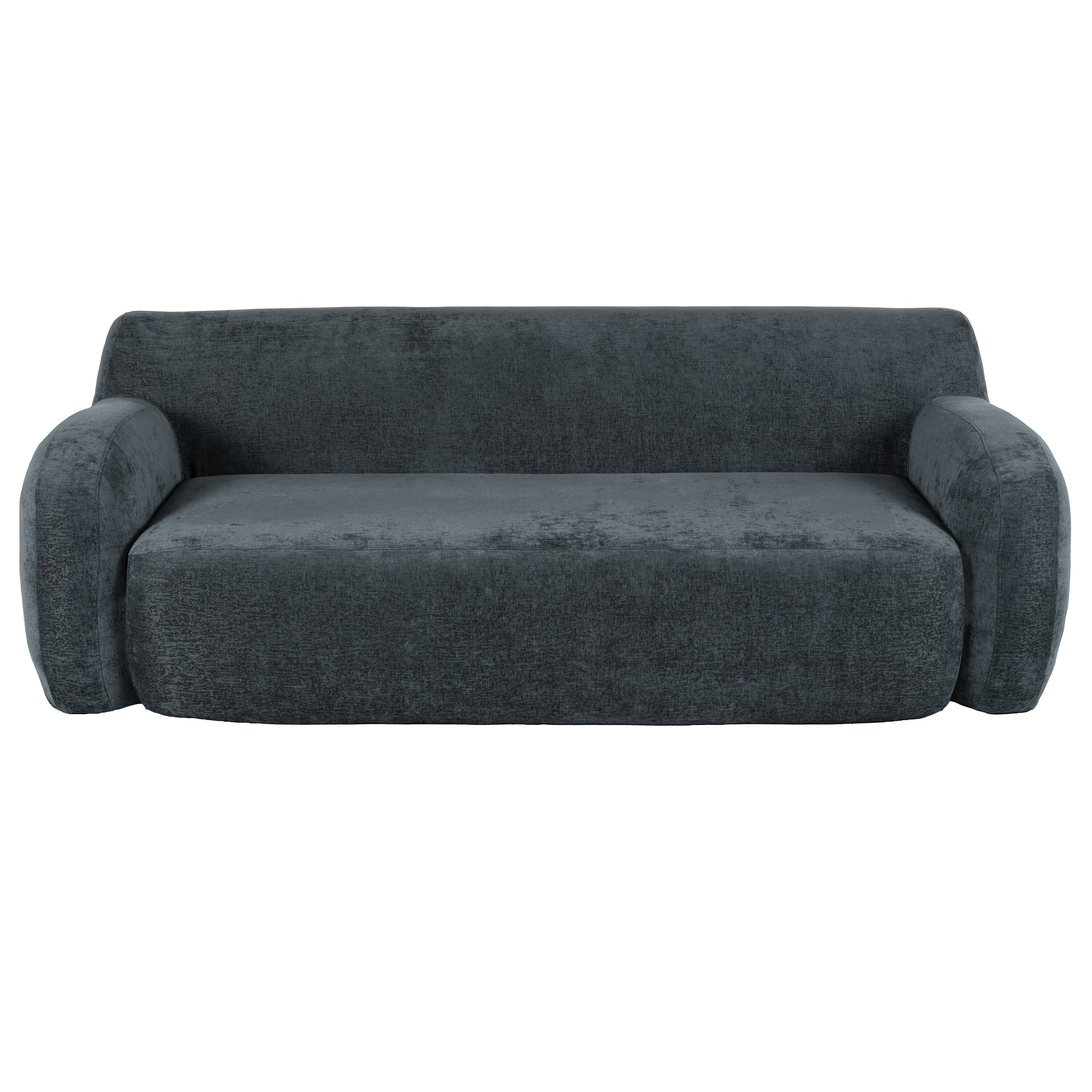 Alt View 2. Tiramisubest - 81.5" Minimalist Compression Sofa, Curved Design, 3-Seater Casual Sofa for Living Rooms, Bedrooms, and Apartments,Gray - Gray.