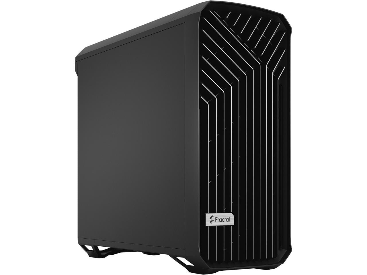 Fractal Design - Torrent E-ATX Black Solid High-Airflow Mid Tower Computer Case - Black