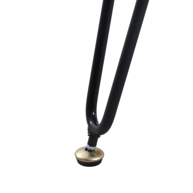 Alt View 7. LeisureMod - Elmwood Minimalist Mid-Century Rectangular MDF Coffee Table with Black Iron Frame for Home Living Room - Natural.