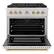 Angle. ZLINE - 36 in. Wide 6 Burner Autograph Paramount Dual Fuel Range w/ DuoPro Cooktop & White Door w/ Gold Accents (PSDRZ-WM-36-G) - Stainless Steel with White Matte Door.