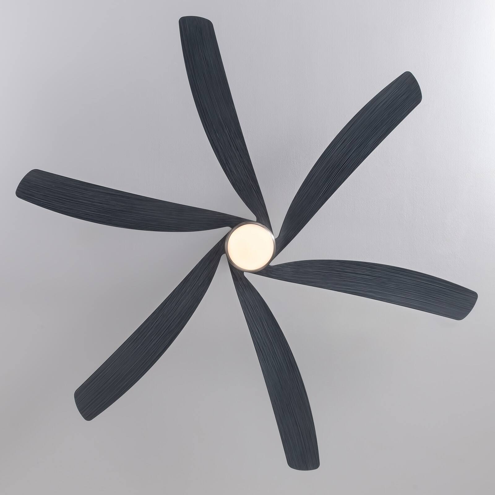 Alt View 8. Siljoy - 64" Modern Silent Ceiling Fan, Reversible DC Motor, 6 Speeds, Timer, Natural Wind, Remote & APP Control, Indoor Outdoor - Brushed Nickel.