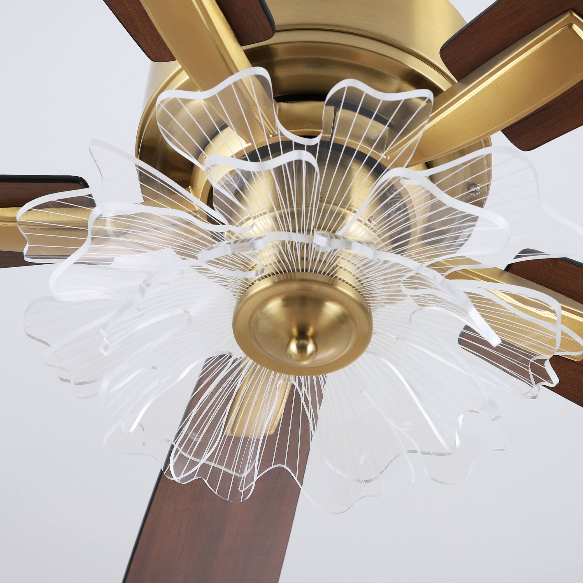 Alt View 9. Parrot Uncle - 52" Modern Gold LED Ceiling Fan with Remote and Light Guide Plate Shade Design - Gold.