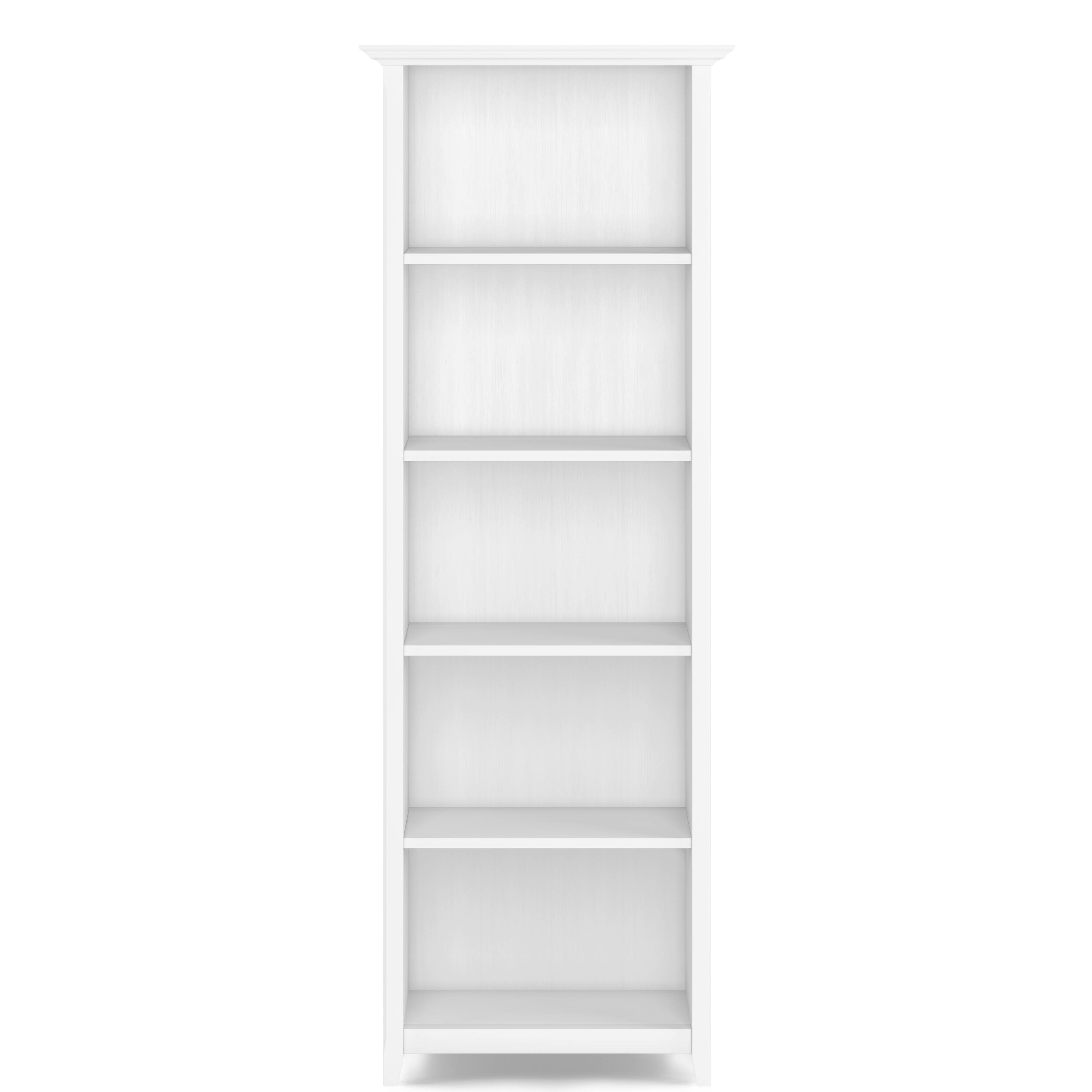 Alt View 4. Simpli Home - Acadian 60 inch TV Stand with 26 inch 5 Shelf Bookcases (Set of 3) - White.