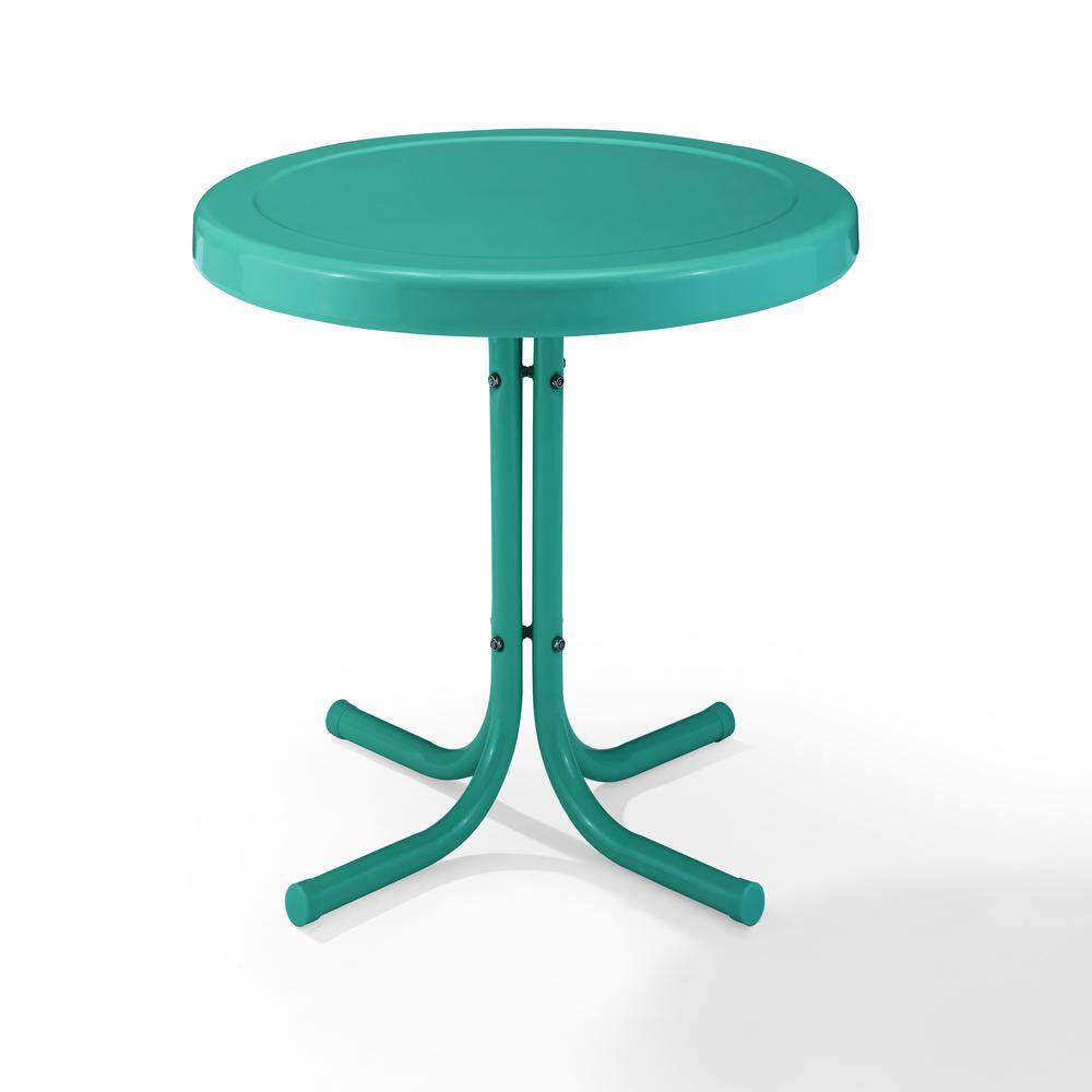 Left. Crosley Furniture - Griffith Retro Outdoor Side Table - Turquoise Gloss.