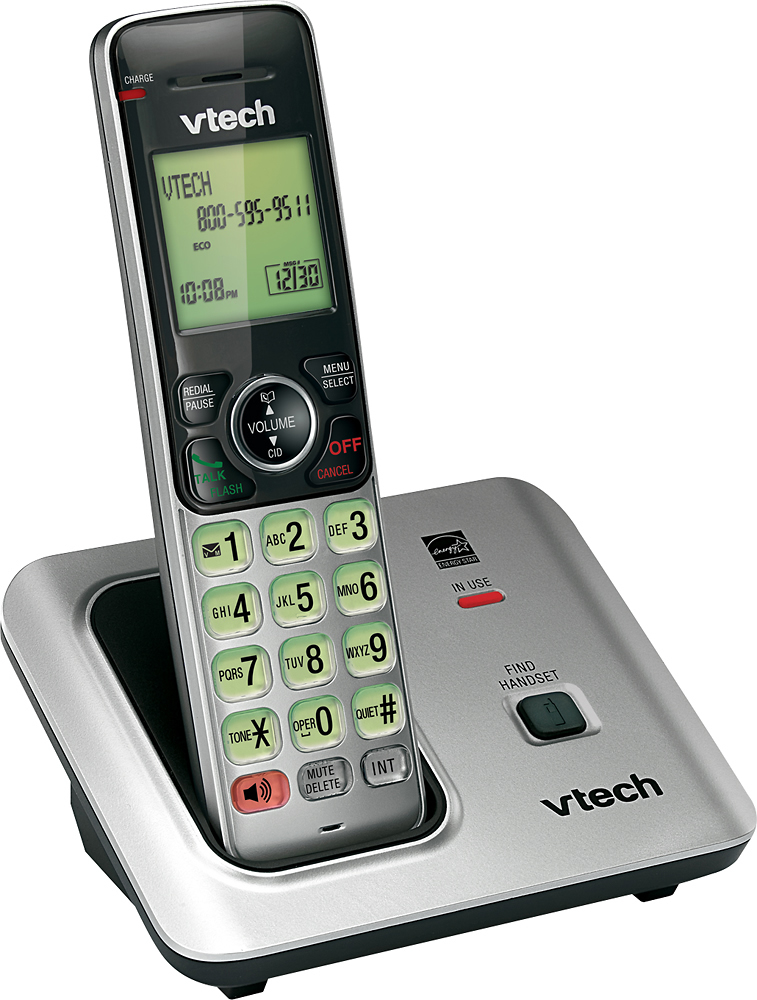 Angle View: VTech - Cordless Phone with Caller ID/Call Waiting - Silver