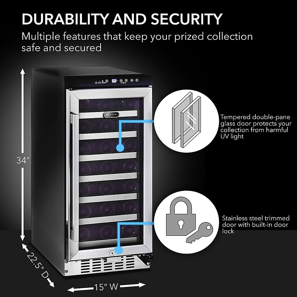 Angle View: NewAir - 24" Built-In 52 Bottle Compressor Wine Fridge with Precision Digital Thermostat - Stainless Steel