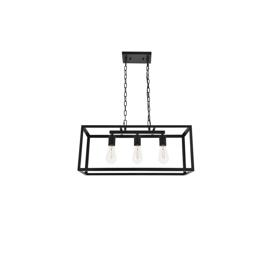 Alt View 6. Living District - Resolute 3 light black Pendant - Black.