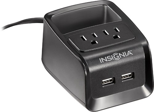 Best Buy Insignia 2 Outlet Desk Power Hub With Dual Usb Charging