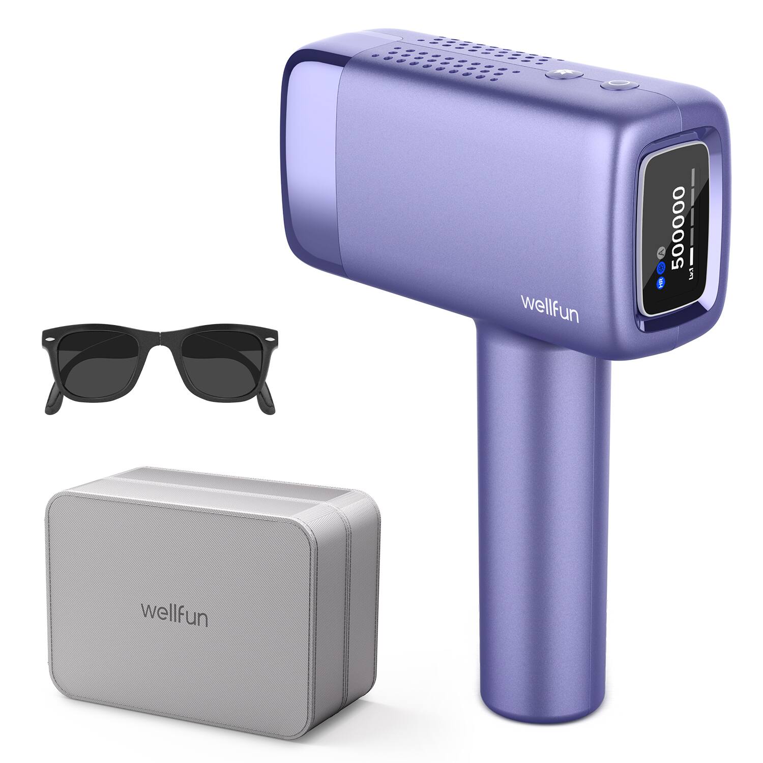 MOOSOO - Ice Cooling lPL Laser Hair Removal For Women & Men, Nearly Painless & Long-Lasting, 2 Treatment Model & 5 Energy Level - Purple