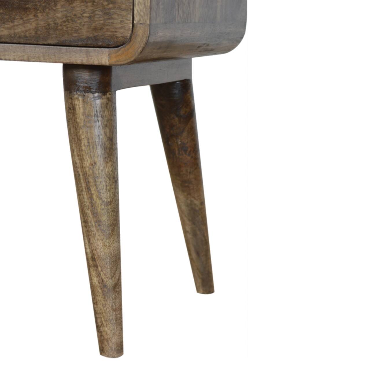 Alt View 2. Artisan Furniture - Artisan Furniture Solid Wood Curved Classic Grey Washed nightstand - Grey Washed.
