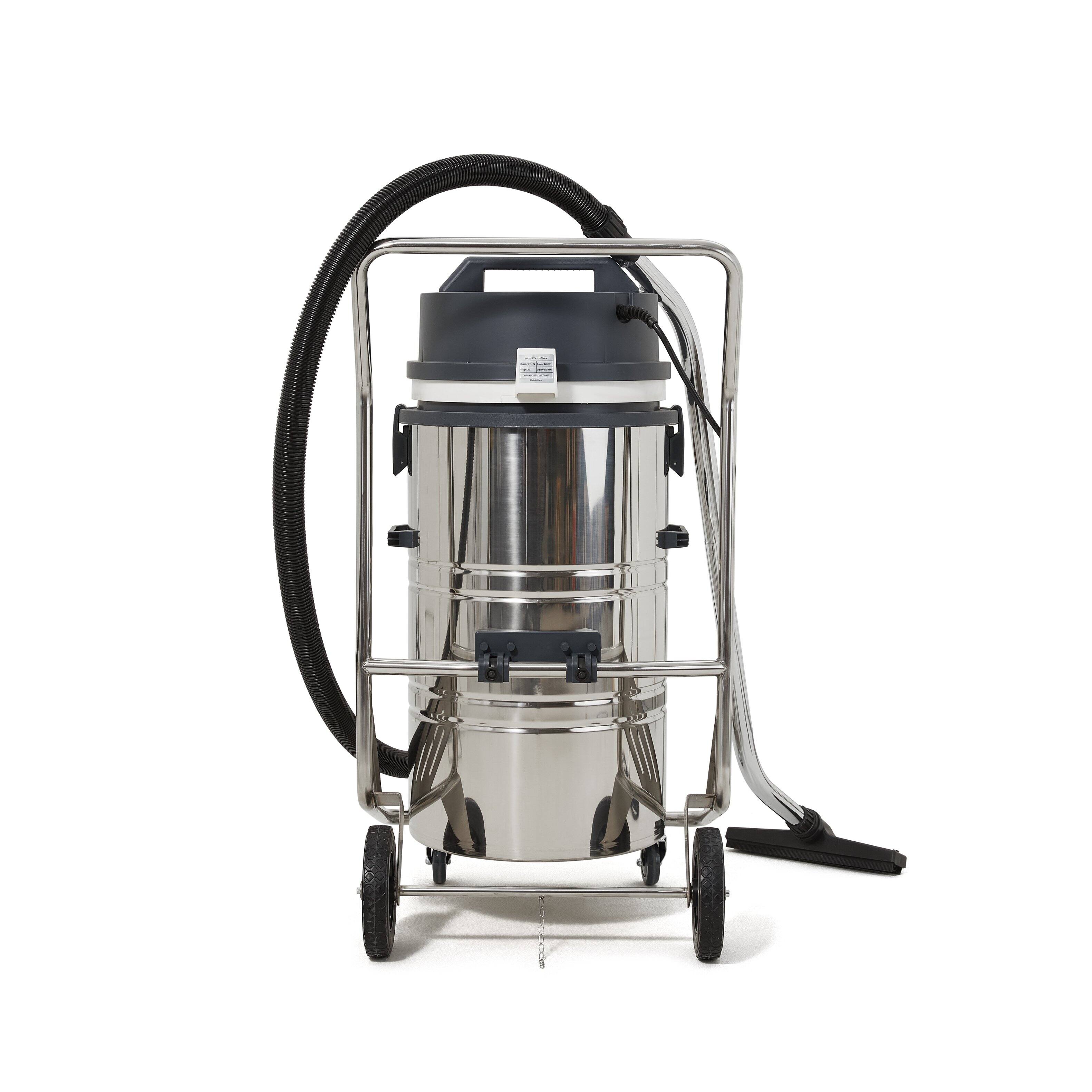 Alt View 7. Dapper Supply - Dapper Supply 21 Gallon Heavy Duty Industrial Wet Dry Vacuum Dual Motor 33 HP 222 CFM 120V 20A Plug - Silver.