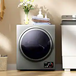 LUCKY ONE - 1.5 cu.ft Wall Mount Clothes Dryer with Stainless Steel Tub - 10 lbs Capacity Ventless - Gray