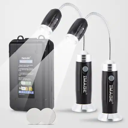 Front. IMAGE - 2 Pack LED BBQ Grill Lights - Black.