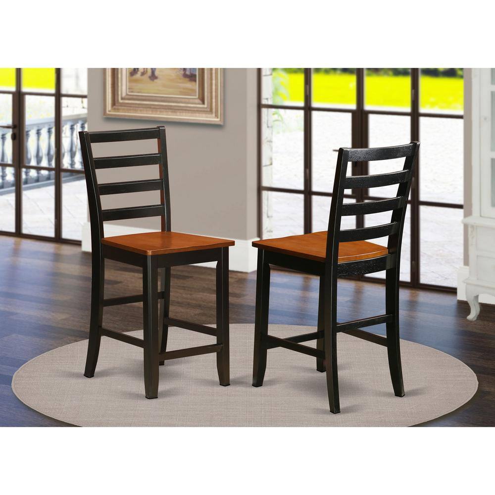 Left. East West Furniture - Fairwinds Stool with lader back in Black & Cherry - Black & Cherry.