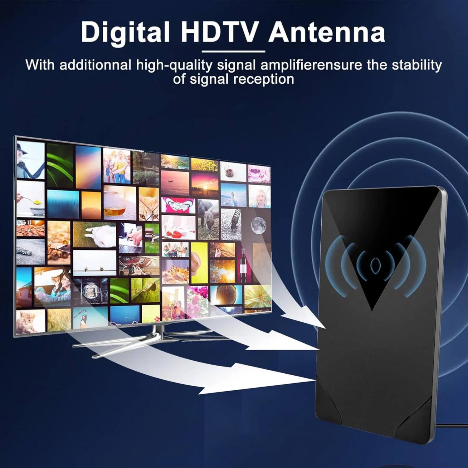 Digital HDTV Antenna

With additional high-quality signal amplifier ensure the stability of signal reception