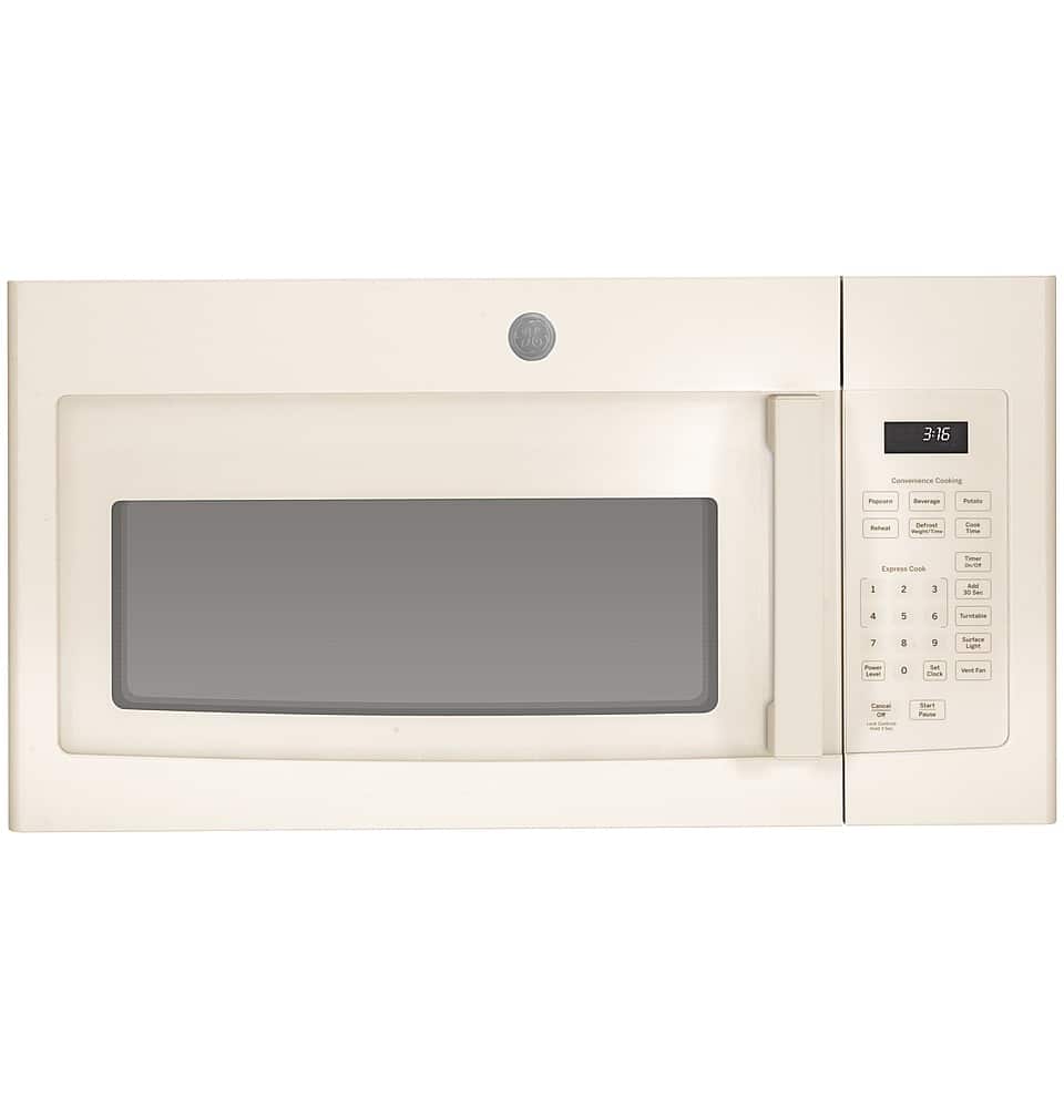 Front. GE - 1.6 Cu. Ft. Over-the-Range Microwave - Bisque.