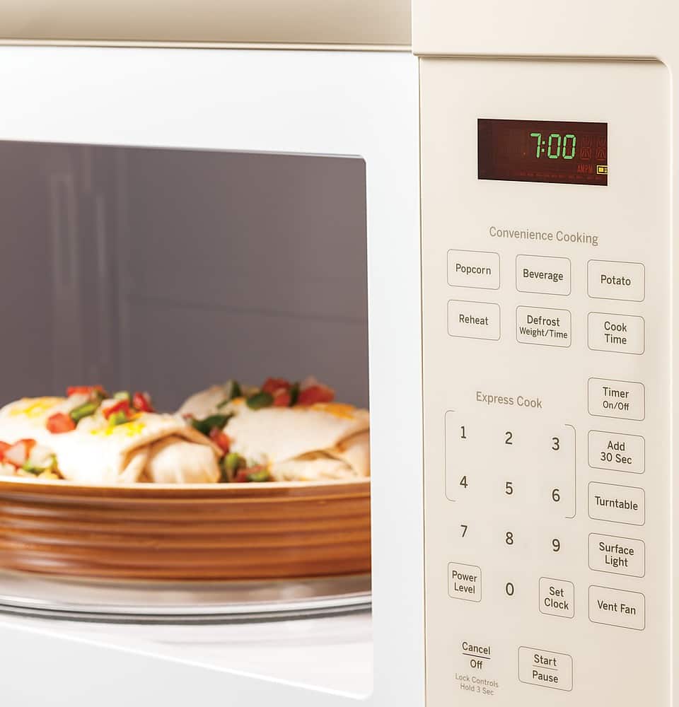 Alt View 13. GE - 1.6 Cu. Ft. Over-the-Range Microwave - Bisque.