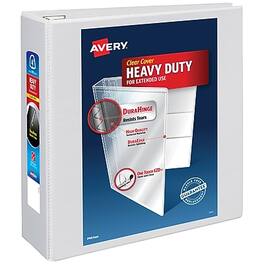 Avery - Heavy Duty 4" 3-Ring View Binder, D-Ring - White