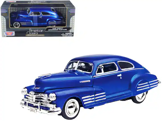 American Classics
1:64 Scale
1948 Chevy Aero Sedan Fleetline
MOTOR MAX
WARNING: CHOKING HAZARD - Small parts. Not for children under 3 years.