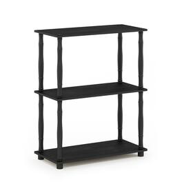 Furinno - Turn-N-Tube 3-Tier Compact Multipurpose Shelf Display Rack with Classic Tube, Americano/Black - Americano/Black