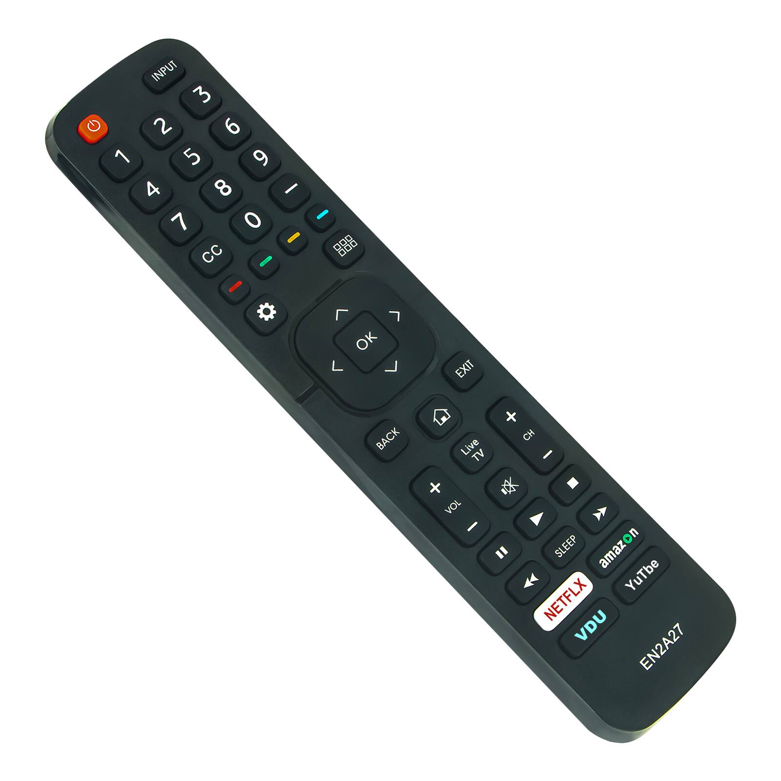 INPUT 3 G 2 6 1 5 9 4 8 7 0 CC I I I - .00 OK EXIT BACK Live TV + VOL I = CH I on SLEEP amazon YuTbe NETFLX VDU EN2A27