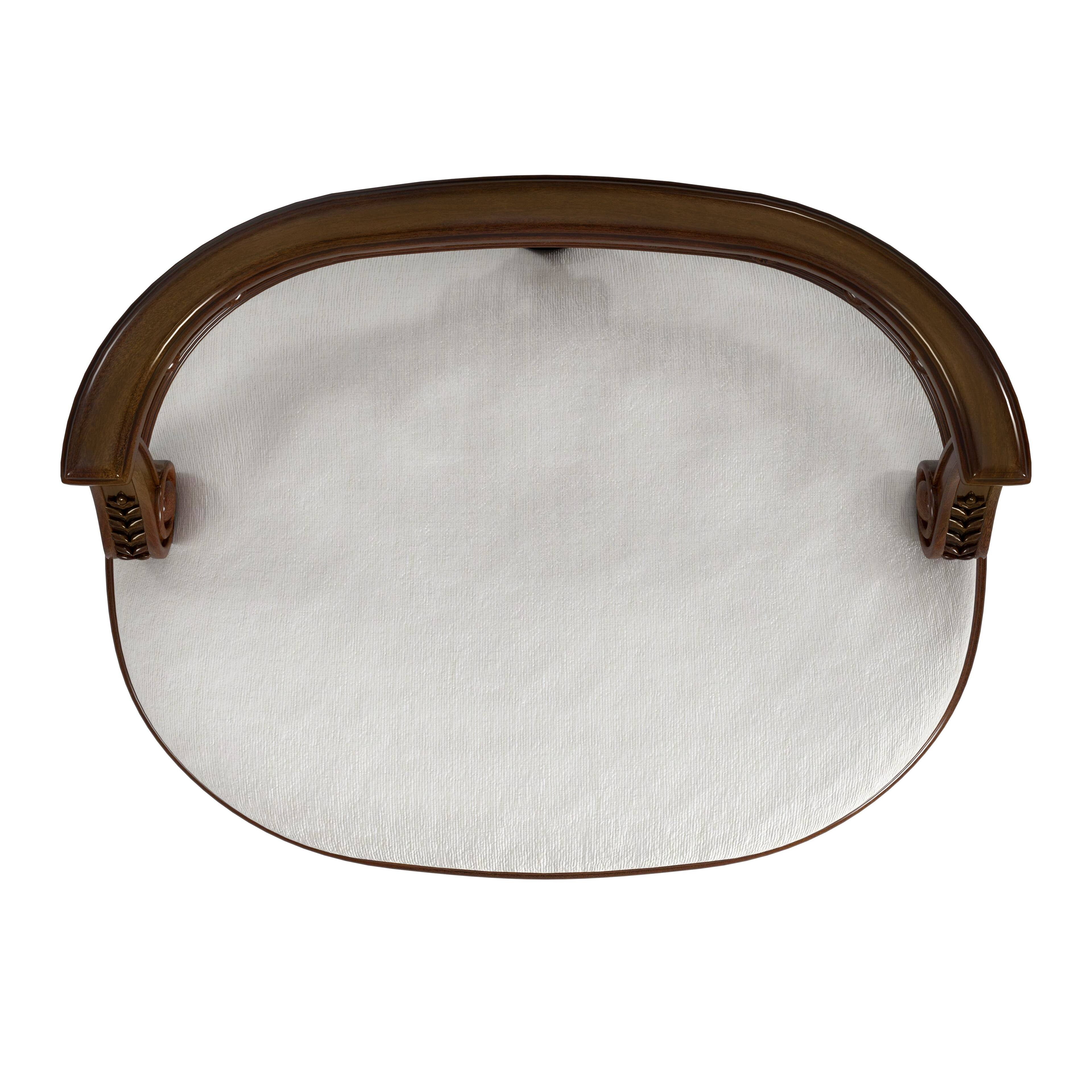 Alt View 3. Butler Specialty - Hathaway 22.5 in. W Oval Upholstered and Wood Traditional Vanity Seat - Medium Brown.