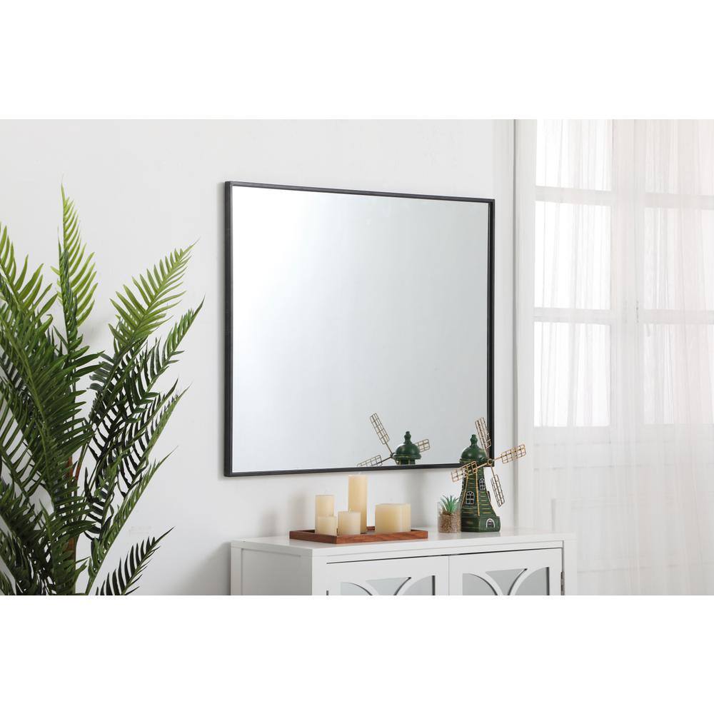 Alt View 3. Elegant Decor - Metal frame rectangle mirror 30 inch in Black - Black.