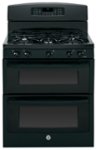 Front Zoom. GE - 30" Self-Cleaning Freestanding Double Oven Gas Range - Black.