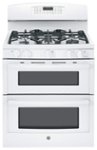 Front Zoom. GE - 30" Self-Cleaning Freestanding Double Oven Gas Range - White.