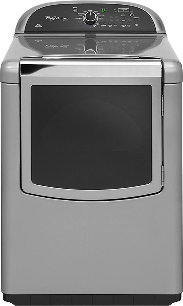 Front. Whirlpool - Cabrio Platinum 7.6 Cu. Ft. 14-Cycle Steam Gas Dryer - Chrome Shadow.