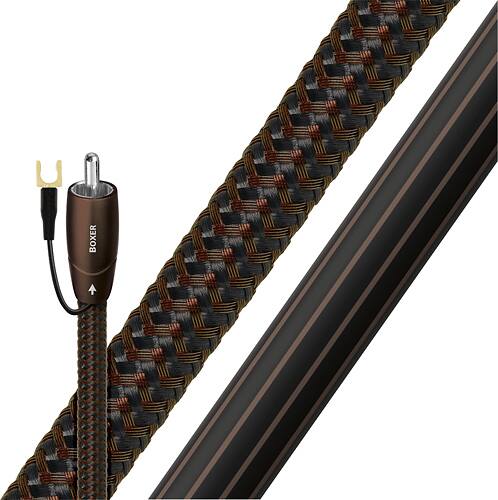 AudioQuest - Boxer 9.8' Subwoofer Cable - Black/Brown - Larger Front