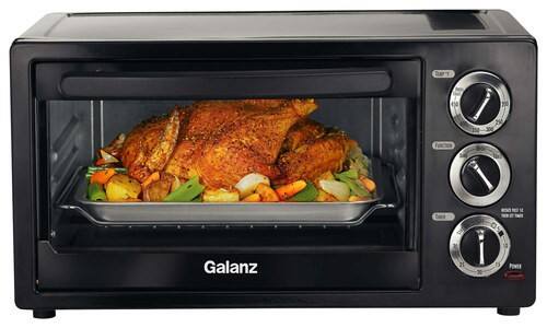 Front Standard. Galanz - 6-Slice Toaster Oven - Black.