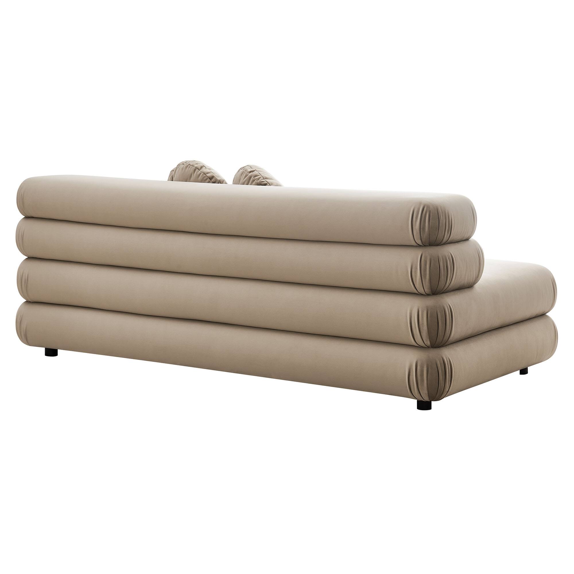 Alt View 4. Modway - Jubilee Modular Performance Velvet Armless Loveseat by Modway - Taupe.