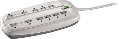 Insignia™ - 11-Outlet Surge Protector - White - Larger Front
