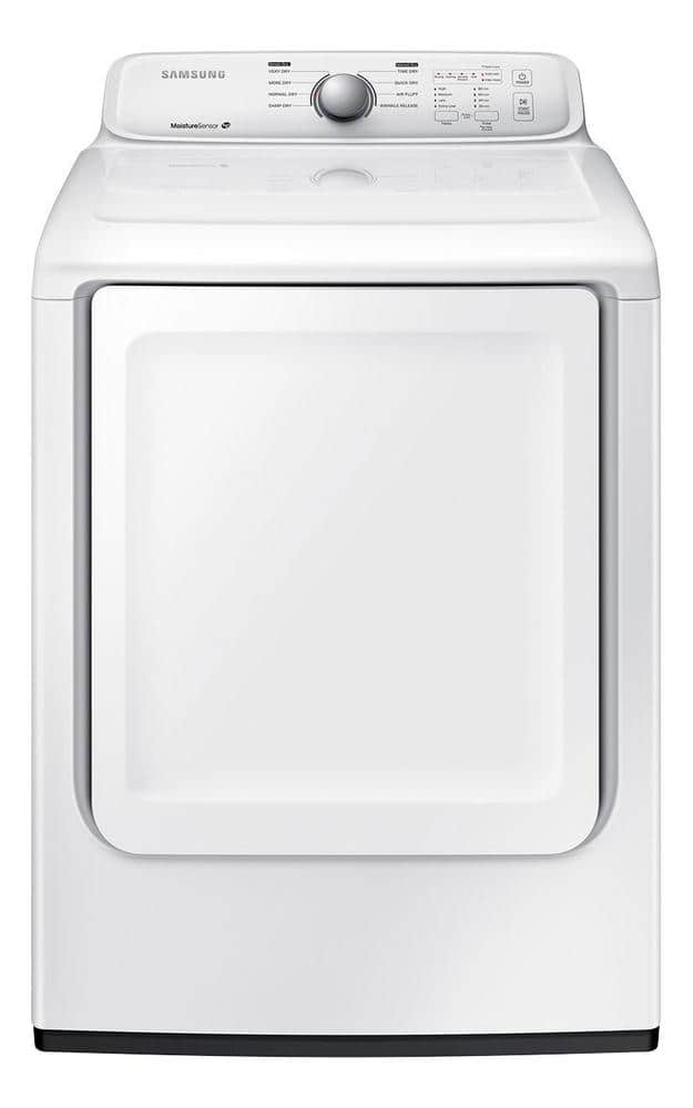 Front. Samsung - 7.2 Cu. Ft. Electric Dryer with 8 Cycles - White.