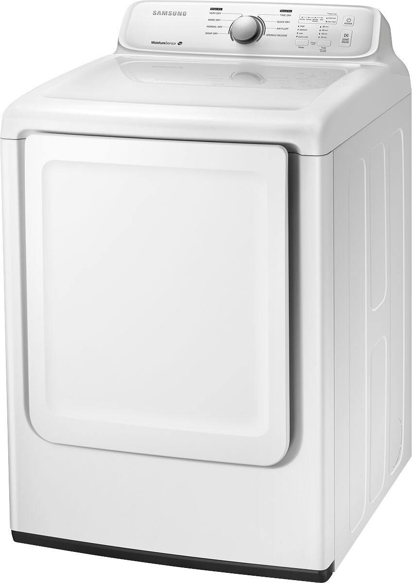 Left. Samsung - 7.2 Cu. Ft. Gas Dryer with 8 Cycles - White.