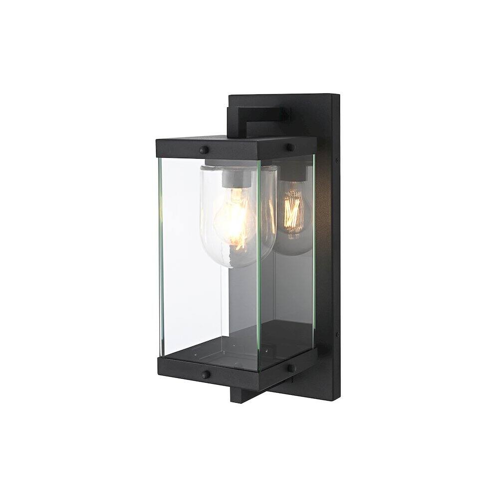 Angle. Elegant Lighting - Keaton 7 Inch Outdoor Wall Sconce In Black - Black.