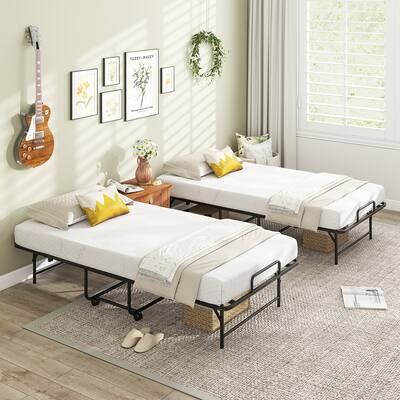 Gymax 75'' x 38'' Folding Bed w/ Mattress Metal Slat Frame & Gel Gymax 75'' x 38'' Folding Bed w/ Mattress Metal Slat Frame & Gel