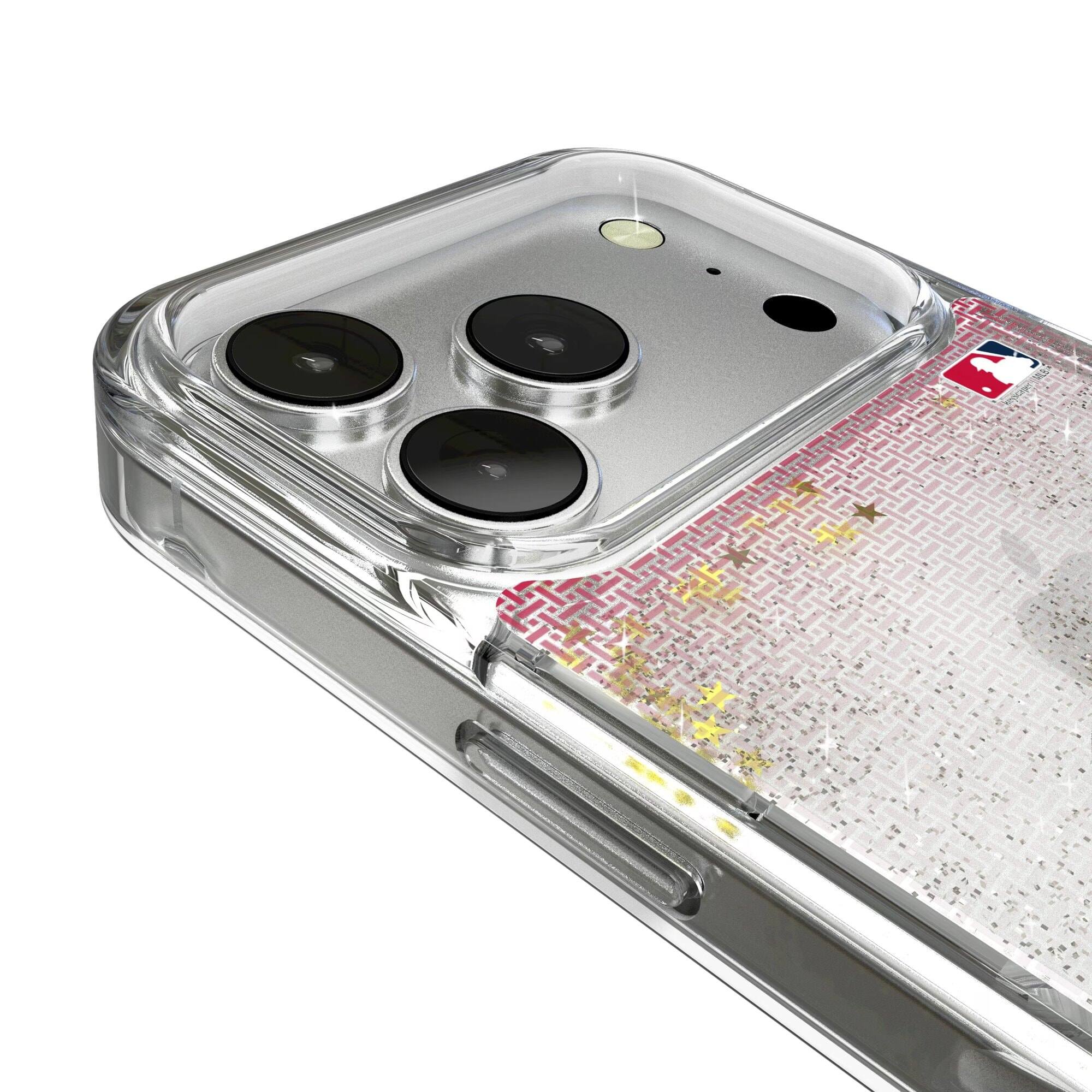Alt View 2. Keyscaper - Washington Nationals Linen Logo iPhone Glitter Case - 15 Pro Max - Multicolor.