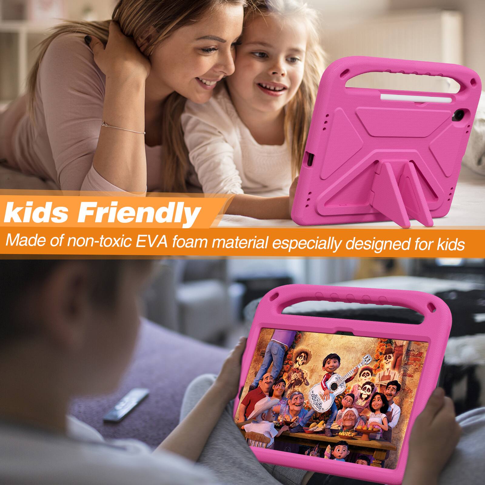 kids Friendly  
Made of non-toxic EVA foam material especially designed for kids