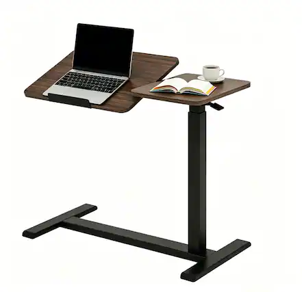 Front. Forest'nSky - Mobile Adiustable Standing Desk office Desk in Walnut - Walnut.