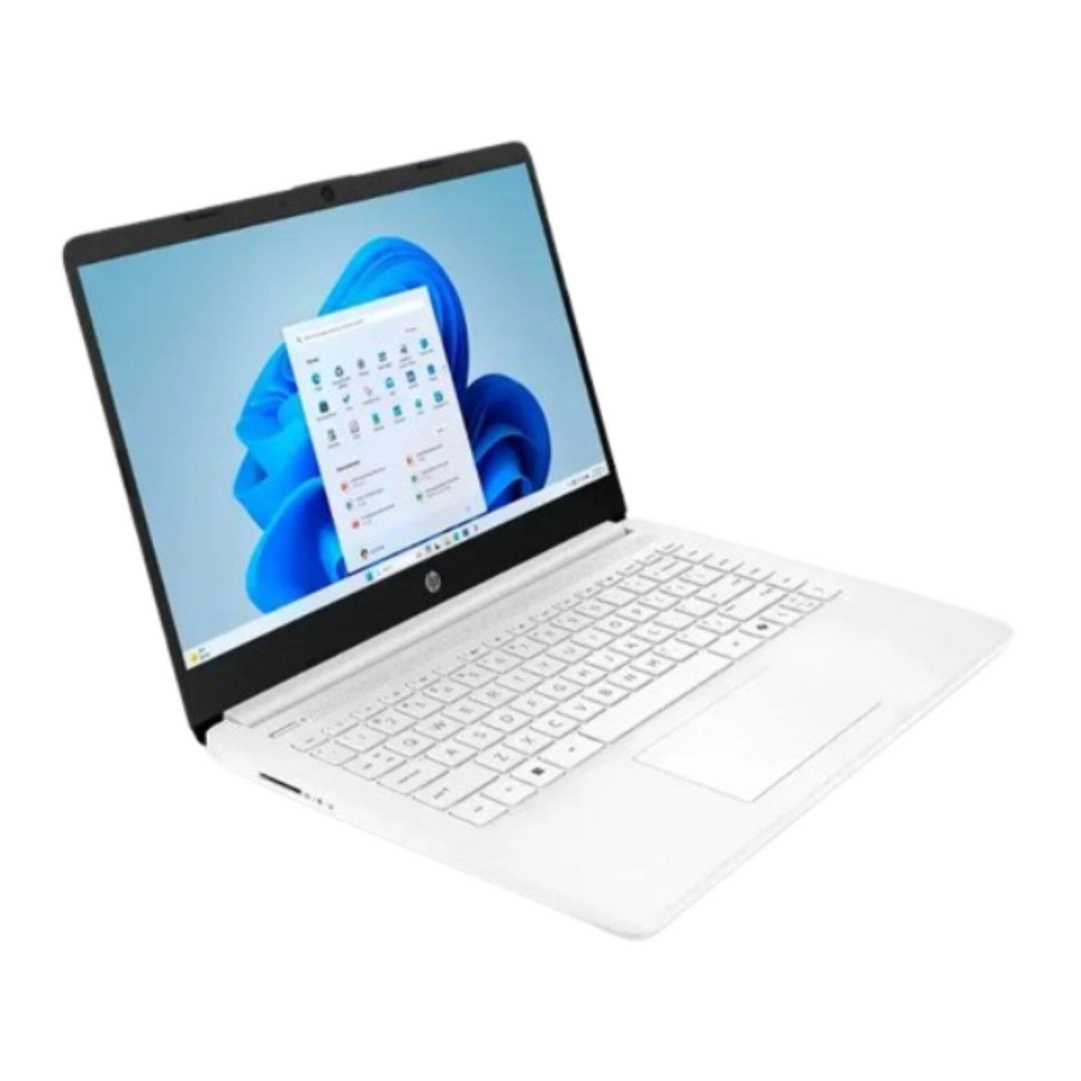Alt View 1. HP - 14-dq3000dx 14" Intel Celeron N4500 1.10 GHz up to 2.8 GHz 4GB DDR4 64GB eMMC Windows 11 Home Laptop - White.