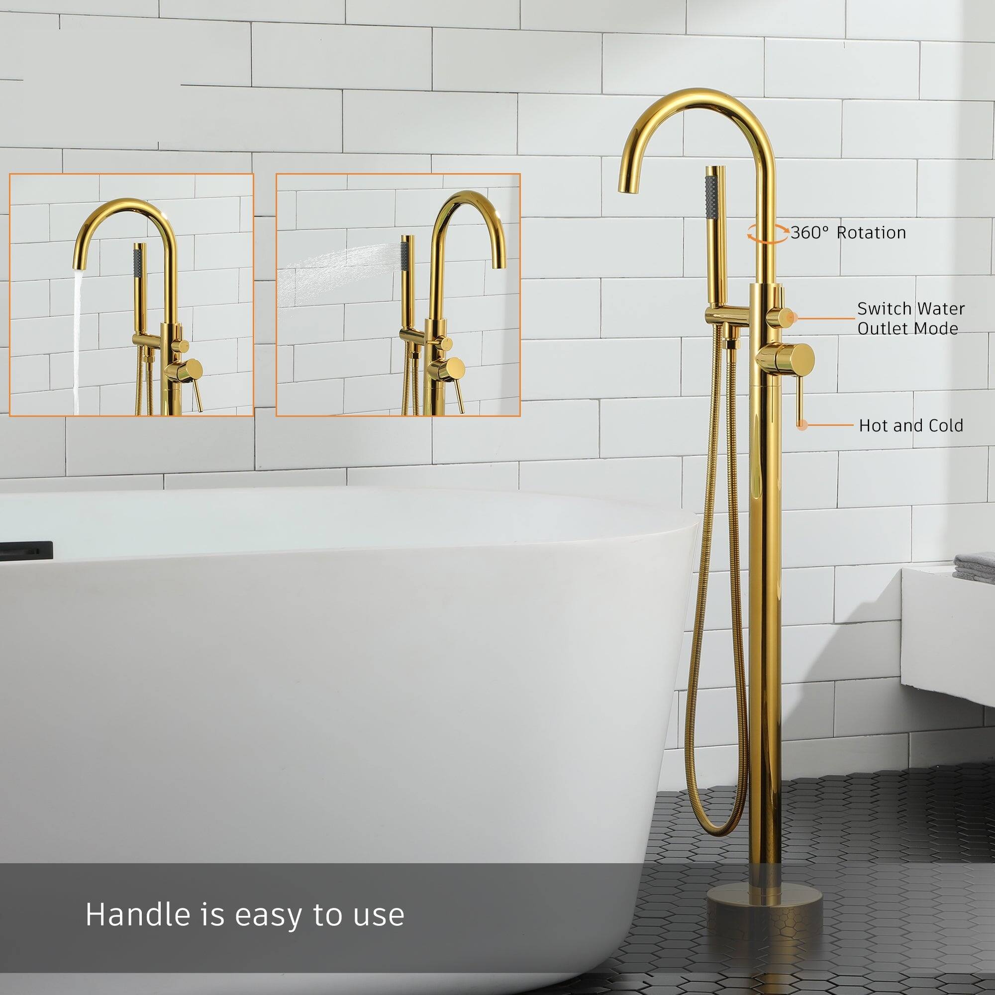 1. 360° Rotation
2. Switch Water Outlet Mode
3. Hot and Cold
4. Handle is easy to use