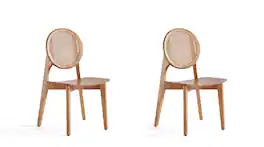 Manhattan Comfort - Versailles Industry Chic Wood Dining Chair - Set of 2 - Natural